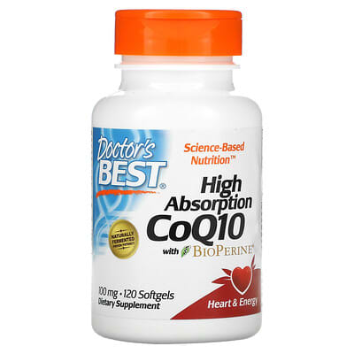 Doctor's Best, High Absorption CoQ10 with BioPerine, 100 mg, 120 Softgels